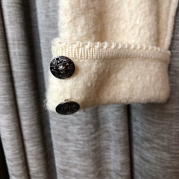 Vintage Tally Ho Cream Wool Floral Engraved Button Front Jacket Size 12 - Picture 13 of 15